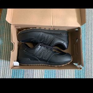 new balance 574 - black leather